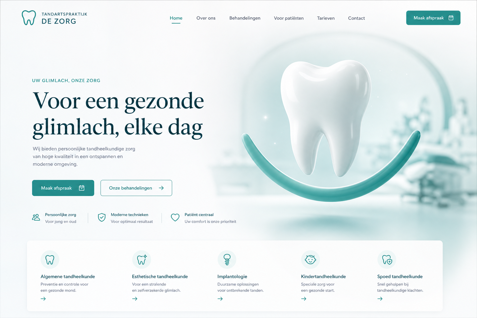 Modern premium design met 3D visuals en sterke CTA.