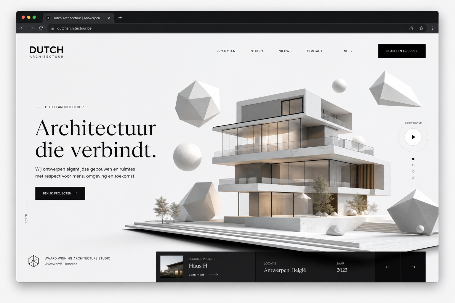 Antwerpen — modern webdesign met sterke CTA.