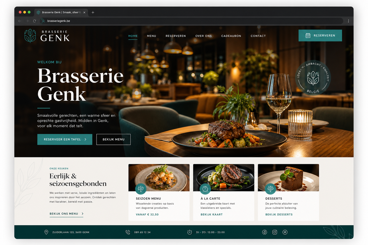 Horeca — design met reserveringsknop.