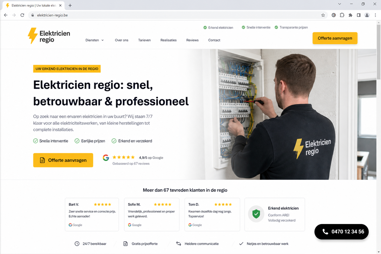 Elektricien — conversiegerichte opbouw.